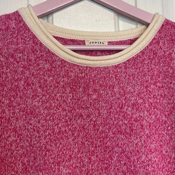 JODIFL Heathered Hot Pink & Cream Sweater with Ragland Back Center Seam | Large - Picture 5 of 10